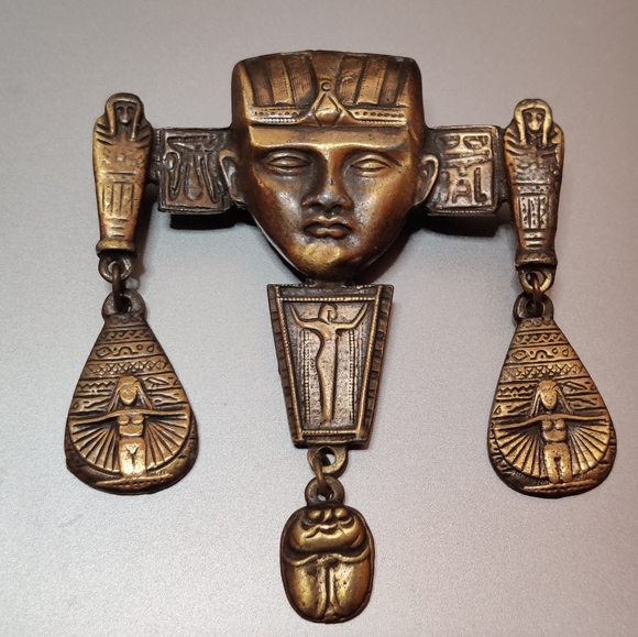 Vintage Egyptian Revival Statement Pin/Brooch - Picture 1 of 12